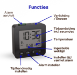 TFA Jente zwart 7 cm radiogestuurde wekker