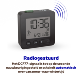 TFA Jente zwart 7 cm radiogestuurde wekker